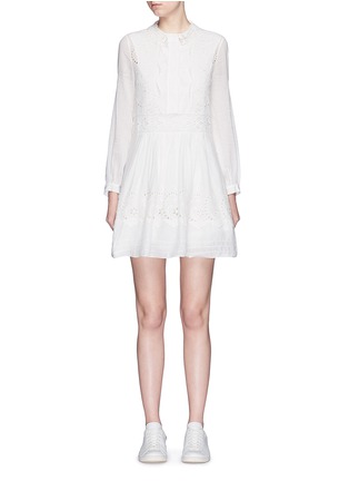 Main View - Click To Enlarge - SAINT LAURENT - Floral broderie anglaise voile shirt dress