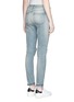 Back View - Click To Enlarge - SAINT LAURENT - Ripped knee light wash jeans