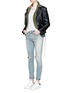 Figure View - Click To Enlarge - SAINT LAURENT - Ripped knee light wash jeans