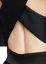 Detail View - Click To Enlarge - ALEXANDER MCQUEEN - Cross back cape top wool dress