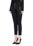 Front View - Click To Enlarge - ALEXANDER MCQUEEN - Moto zip stretch wool pants