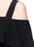 Detail View - Click To Enlarge - ALEXANDER MCQUEEN - Off-shoulder ruffle silk crepe dress