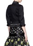 Back View - Click To Enlarge - ALEXANDER MCQUEEN - Peplum hem cropped patchwork canvas jacket