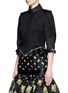 Front View - Click To Enlarge - ALEXANDER MCQUEEN - Peplum hem cropped patchwork canvas jacket