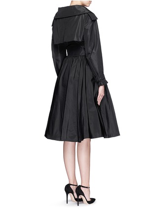 Back View - Click To Enlarge - ALEXANDER MCQUEEN - Off-shoulder taffeta trench dress