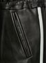 Detail View - Click To Enlarge - ALEXANDER MCQUEEN - Tuxedo stripe leather track pants