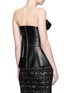 Back View - Click To Enlarge - ALEXANDER MCQUEEN - Obi bow strapless leather top