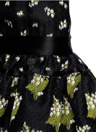 Detail View - Click To Enlarge - ALEXANDER MCQUEEN - Bellflower jacquard sheer lace bustier dress