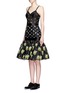 Front View - Click To Enlarge - ALEXANDER MCQUEEN - Bellflower jacquard sheer lace bustier dress