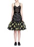 Main View - Click To Enlarge - ALEXANDER MCQUEEN - Bellflower jacquard sheer lace bustier dress
