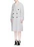 Front View - Click To Enlarge - ALEXANDER MCQUEEN - Double breasted wool-cashmere coat