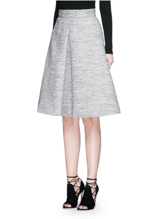 Figure View - Click To Enlarge - ALEXANDER MCQUEEN - Inverted box pleat tweed flare skirt