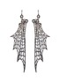Main View - Click To Enlarge - LYNN BAN - 'Batwing' diamond rhodium silver drop earrings