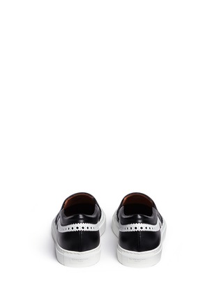 Back View - Click To Enlarge - GIVENCHY - Zigzag trim saffiano leather skate slip-ons