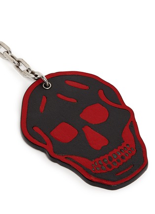 Detail View - Click To Enlarge - ALEXANDER MCQUEEN - Leather skull keychain