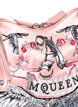 Detail View - Click To Enlarge - ALEXANDER MCQUEEN - 'De Manta' tattoo embroidery satin clutch