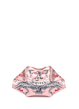 Main View - Click To Enlarge - ALEXANDER MCQUEEN - 'De Manta' tattoo embroidery satin clutch