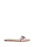 Main View - Click To Enlarge - ALEXANDER MCQUEEN - Poppy skull embroidery slide sandals