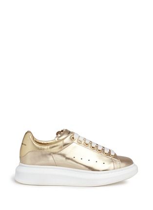 Main View - Click To Enlarge - ALEXANDER MCQUEEN - Chunky outsole metallic leather sneakers