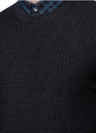 Detail View - Click To Enlarge - THEORY - 'Urski' waffle knit sweater