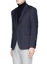 Front View - Click To Enlarge - THEORY - 'Stirling' cross hatch stitching blazer