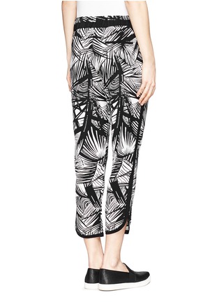 Back View - Click To Enlarge - ELIZABETH AND JAMES - 'Evelyna' palm tree print silk track pants