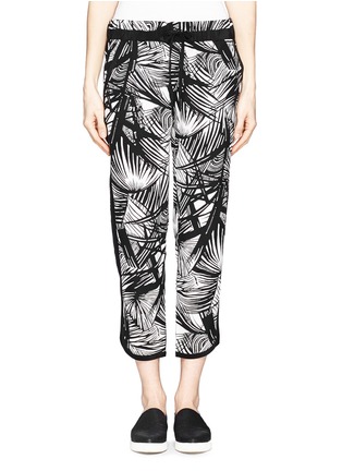Main View - Click To Enlarge - ELIZABETH AND JAMES - 'Evelyna' palm tree print silk track pants