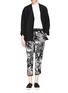 Figure View - Click To Enlarge - ELIZABETH AND JAMES - 'Evelyna' palm tree print silk track pants