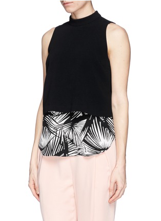 Front View - Click To Enlarge - ELIZABETH AND JAMES - 'Tashi' palm tree print layer top