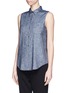 Front View - Click To Enlarge - THEORY - 'Yarine' sleeveless linen blend top