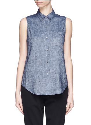 Main View - Click To Enlarge - THEORY - 'Yarine' sleeveless linen blend top