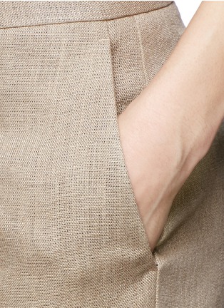 Detail View - Click To Enlarge - THEORY - 'Grinetta' linen burlap pants