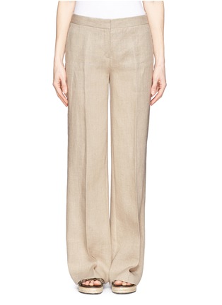 Main View - Click To Enlarge - THEORY - 'Grinetta' linen burlap pants