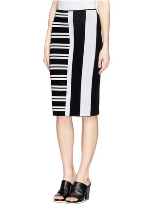 Front View - Click To Enlarge - THEORY - 'Efersten' combo stripe knit pencil skirt