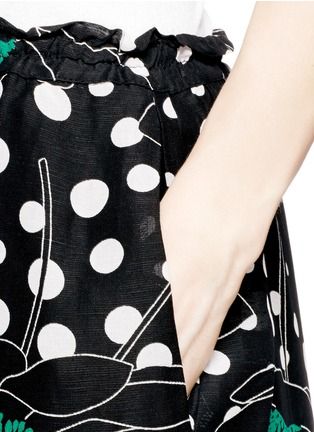 Detail View - Click To Enlarge - SEE BY CHLOÉ - Windflower print slub linen maxi skirt