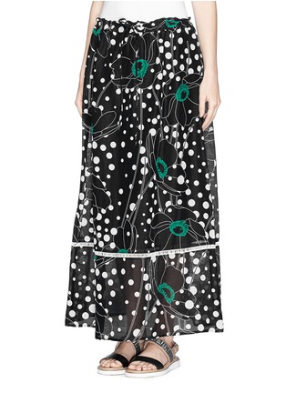Front View - Click To Enlarge - SEE BY CHLOÉ - Windflower print slub linen maxi skirt