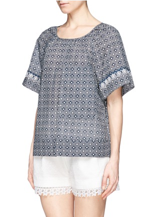 Front View - Click To Enlarge - SEE BY CHLOÉ - Floral embroidery wide sleeve top
