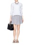 Figure View - Click To Enlarge - SEE BY CHLOÉ - Fil coupé jacquard cotton poplin skirt