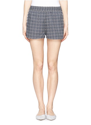 Main View - Click To Enlarge - SEE BY CHLOÉ - Floral embroidery trim cotton shorts