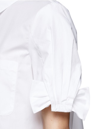 Detail View - Click To Enlarge - SEE BY CHLOÉ - Pleat bow sleeve cotton poplin shirt