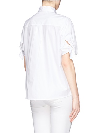Back View - Click To Enlarge - SEE BY CHLOÉ - Pleat bow sleeve cotton poplin shirt