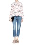 Figure View - Click To Enlarge - SEE BY CHLOÉ - Ribbon neck heart print blouse