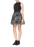 Figure View - Click To Enlarge - ALICE & OLIVIA - 'Avery' damask collar pouf dress
