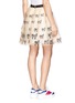 Back View - Click To Enlarge - ALICE & OLIVIA - Zebra appliqué mesh flare skirt