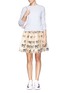 Figure View - Click To Enlarge - ALICE & OLIVIA - Zebra appliqué mesh flare skirt