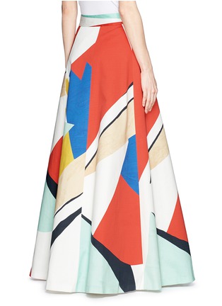 Back View - Click To Enlarge - ALICE & OLIVIA - 'Bryn' graphic colourblock maxi skirt