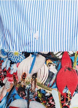 Detail View - Click To Enlarge - ALICE & OLIVIA - 'Ruela' stripe menagerie print shirt dress