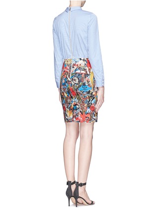 Back View - Click To Enlarge - ALICE & OLIVIA - 'Ruela' stripe menagerie print shirt dress