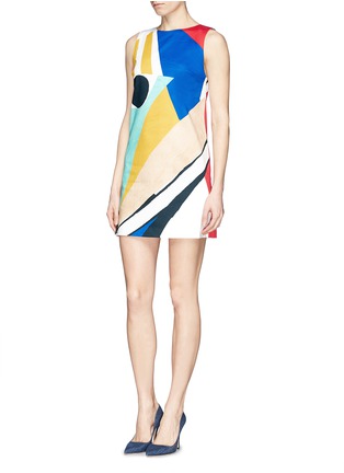 Figure View - Click To Enlarge - ALICE & OLIVIA - 'Clyde' graphic colourblock shift dress