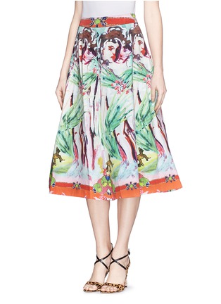 Front View - Click To Enlarge - ALICE & OLIVIA - 'Merritt' Lola Lady print flare skirt